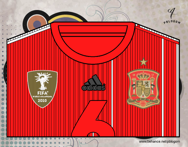 Camiseta del mundial de fútbol 2014 de España