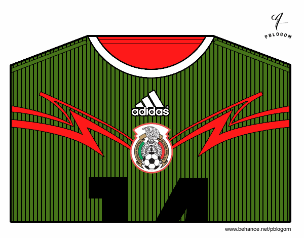 Camiseta del mundial de fútbol 2014 de México