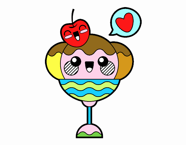 Copa de helado kawaii