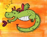 Dragón infantil durmiendo