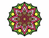 Dibujo Mandala simetría sencilla pintado por LEIQUIVA06