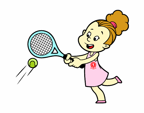 Niña jugando a tenis