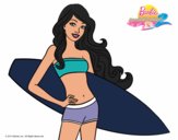 Barbie con tabla de surf