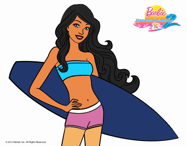 Barbie con tabla de surf