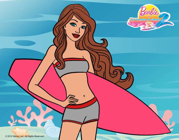 Barbie con tabla de surf