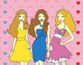 Barbie y sus amigas vestidas de fiesta