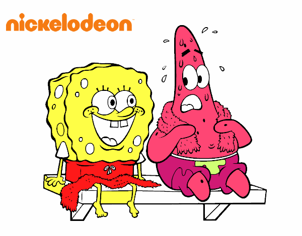 Bob Esponja y Patricio en bañador