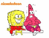 Bob Esponja y Patricio en bañador