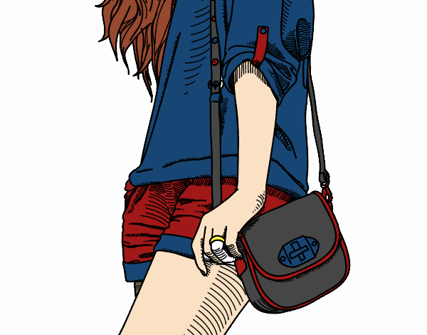 Dibujo Chica con bolso pintado por betzabethN
