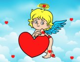 Cupido y un corazón