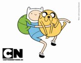 Finn y Jake abrazados