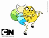 Finn y Jake abrazados