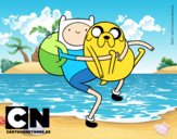 Finn y Jake abrazados