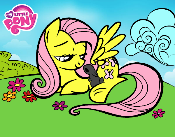 Fluttershy con un conejito