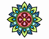 Dibujo Mandala flor sencilla pintado por bandin