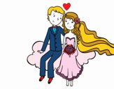 Dibujo Recién casados en una nube pintado por perla01