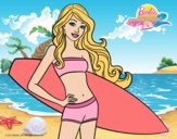 Barbie con tabla de surf