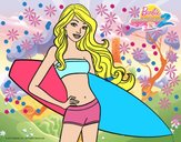 Barbie con tabla de surf