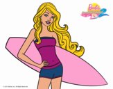 Barbie con tabla de surf