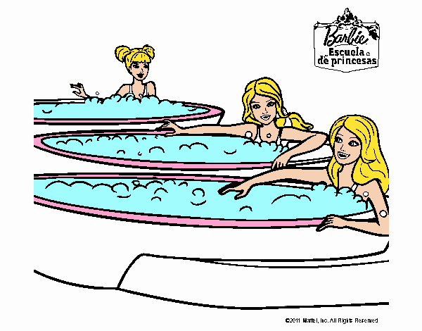 Barbie y sus amigas en el jacuzzi