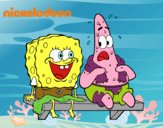 Bob Esponja y Patricio en bañador