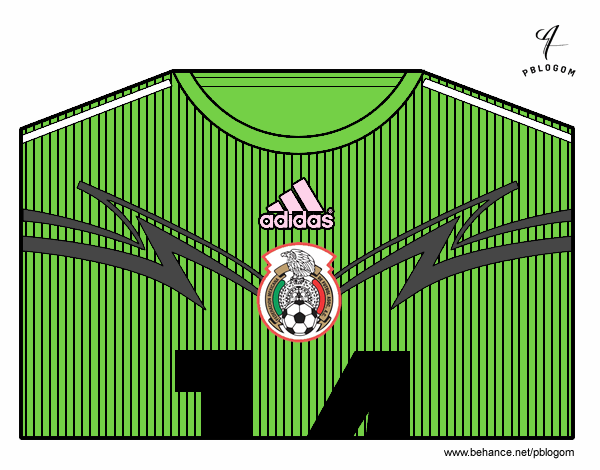 Camiseta del mundial de fútbol 2014 de México