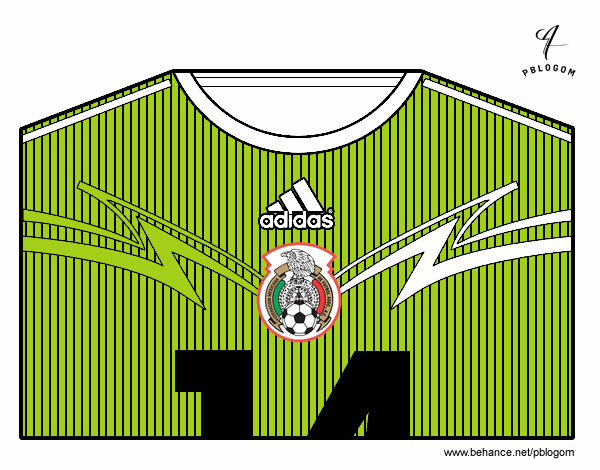 Camiseta del mundial de fútbol 2014 de México