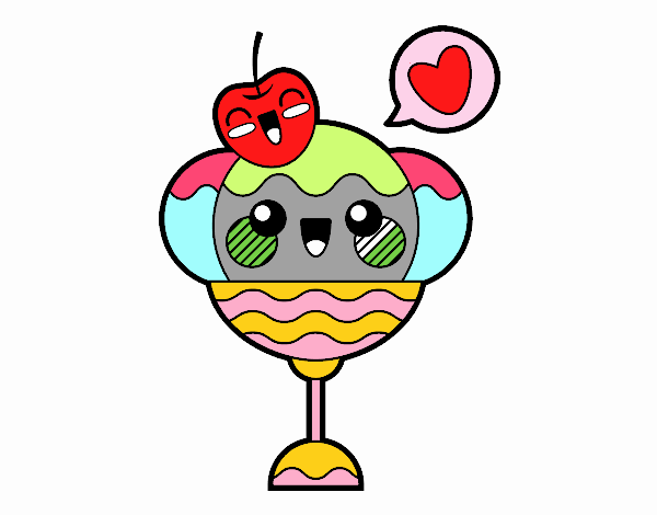 Copa de helado kawaii