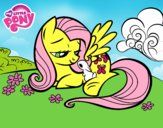 Fluttershy con un conejito