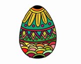 Dibujo Huevo de Pascua con decorado estampado pintado por Schmitt