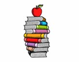 Libros y manzana