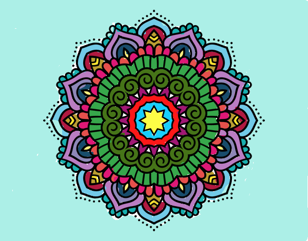 Dibujo Mandala estrella decorada pintado por Schmitt