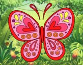 Dibujo Mandala mariposa pintado por lunatica34