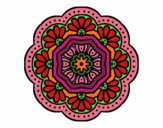 Dibujo Mandala mosaico modernista pintado por bonfi