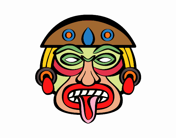 Dibujo de Máscara azteca pintado por en  el día 26-08-17 a las  23:21:21. Imprime, pinta o colorea tus propios dibujos!