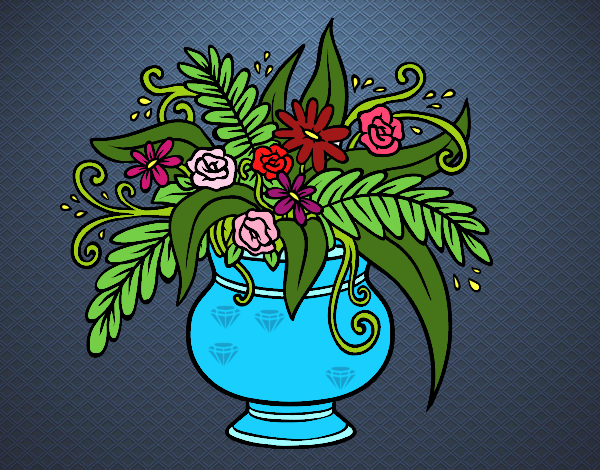Dibujo Un jarrón con flores pintado por Alo-Bri
