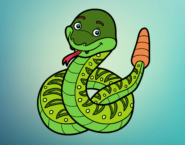 Una serpiente de cascabel