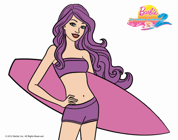 Barbie con tabla de surf