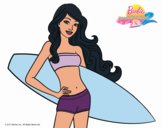 Barbie con tabla de surf