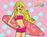 Barbie con tabla de surf