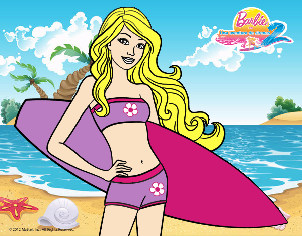 Barbie con tabla de surf