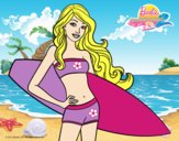 Barbie con tabla de surf