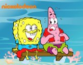 Bob Esponja y Patricio en bañador