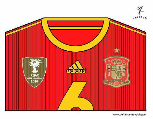 Camiseta del mundial de fútbol 2014 de España