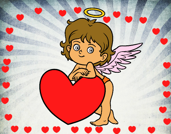 Cupido y un corazón