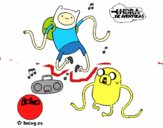 Finn y Jake escuchando música