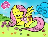 Fluttershy con un conejito