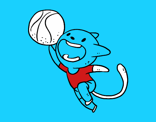 Dibujo Gato jugando a baloncesto pintado por fiorellamo