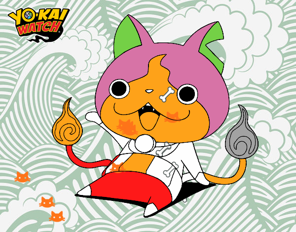 Jibanyan saludando