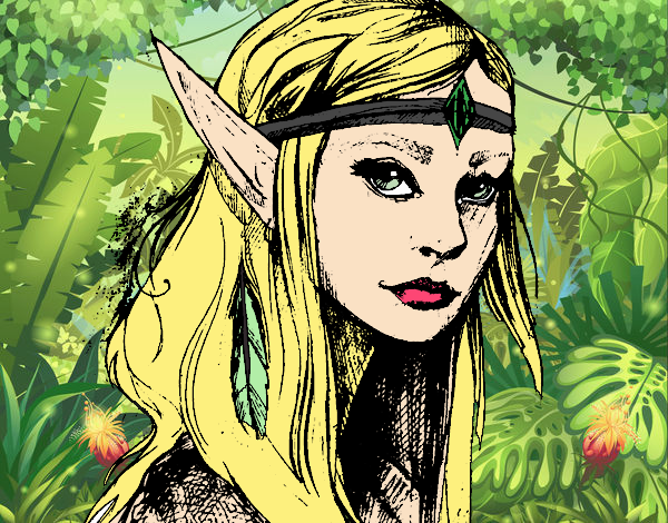 Dibujo Princesa elfo pintado por Marianis24